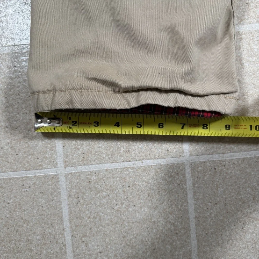 Vtg Polo Ralph Lauren 867 Pants Beige Red Flannel Lined Chino Winter Plaid 40x31